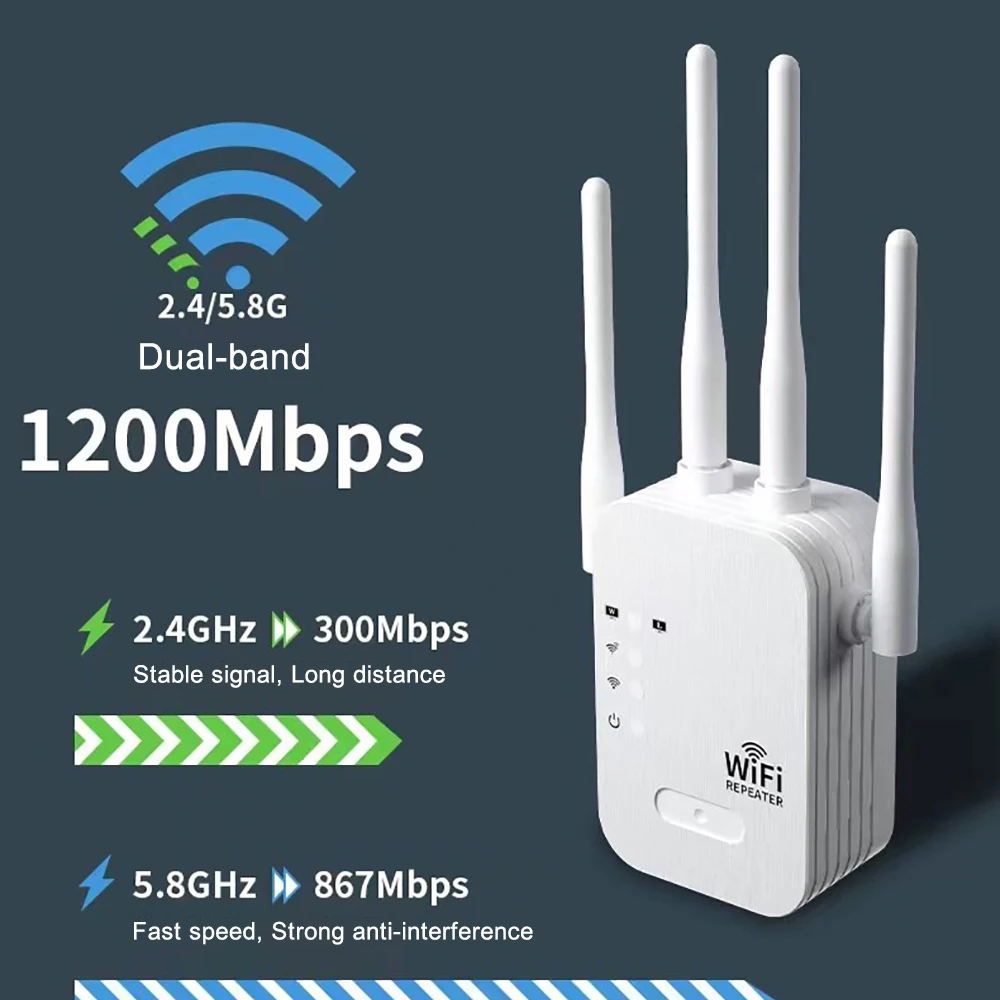 Smart Home Router - 1200 mb/s wzmacniacz Wi-Fi bezprzewodowy przedłużacz