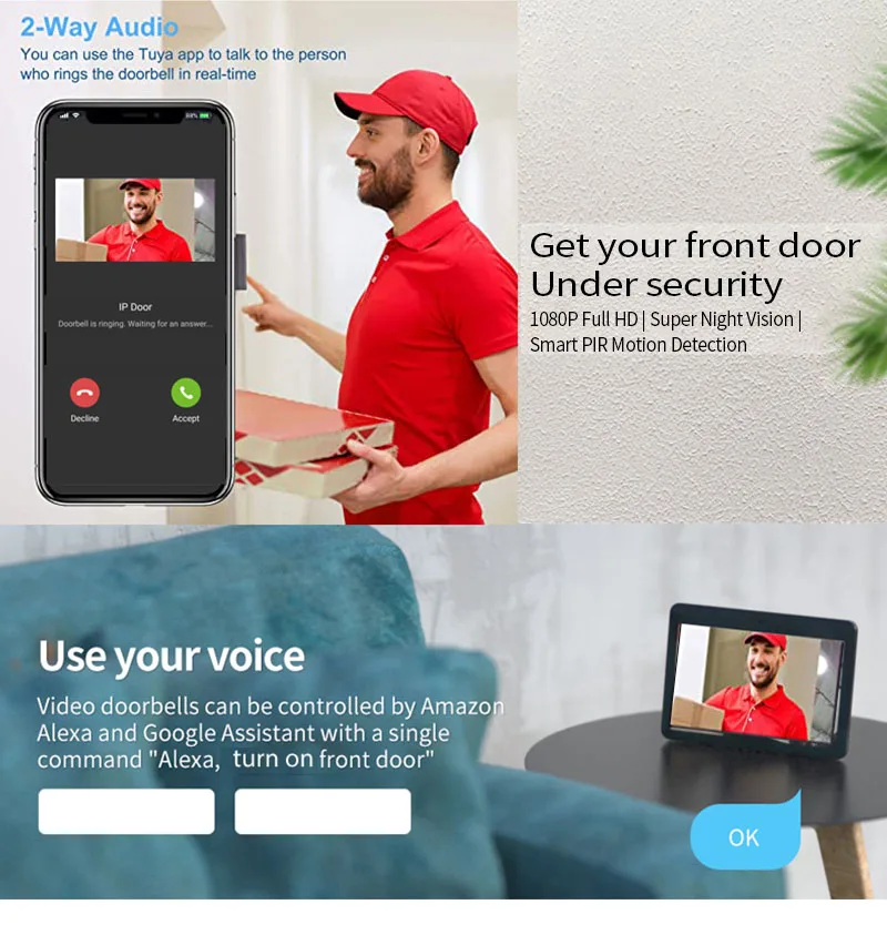 Wideodomofon, 10,1 cala, kolor – Video Doorbell recenzja i cena